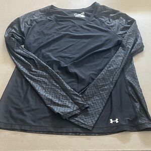 Under Armour Men's Black Patterned Long Sleeve Tee